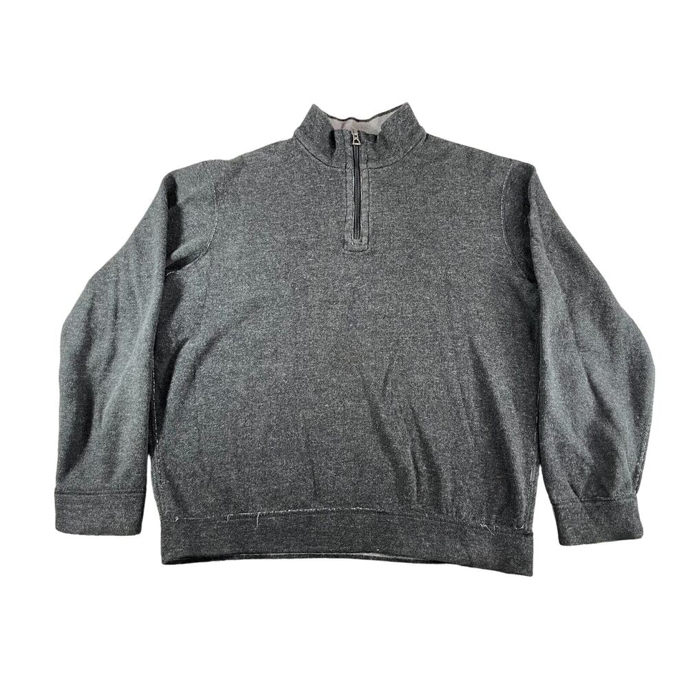 Polo Ralph Lauren Sweater Mens Medium Gray 1/4 Zip Preppy Long Sleeve Soft